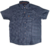 3230-43 - Camisa Masc MC Xadrez Pequeno Azul Escuro/Laranja/Azul Claro Logo Laranja Neon