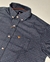3230-43 - Camisa Masc MC Xadrez Pequeno Azul Escuro/Laranja/Azul Claro Logo Laranja Neon - comprar online
