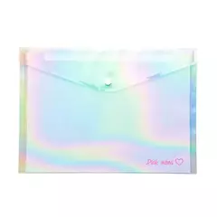 Pasta Plástica Envelope - Pink Vibes Holografia - Leo & Leo