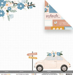 Papel Trilhando Meu Caminho - Coleção Malas Prontas - Juju Scrapbook - 91174B