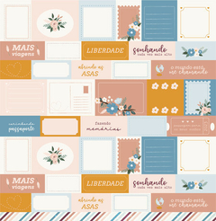 Papel Trilhando Meu Caminho - Coleção Malas Prontas - Juju Scrapbook - 91174B na internet