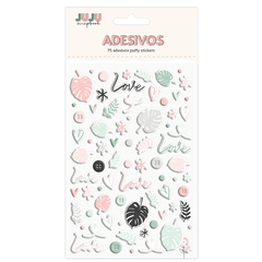 Cartela de Adesivos Puffy - Modelo Love - Juju Scrapbook