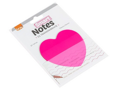 Bloco Smart Notes - Transparente Coração Rosa - BRW - BA7681 - comprar online