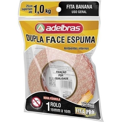 Fita Dupla Face Espuma - Adelbras - 19 mm x 10m