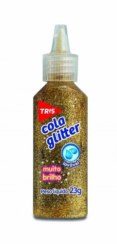 Cola Glitter Dourada 23g - Tris