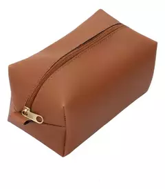 Necessaire organizadora - Couro sintético - Marrom