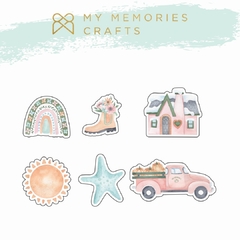 Kit de Acrílicos Estampados com 6 elementos - My Memories Crafts - Coleção Minhas Estações - MMCMES-11 - comprar online