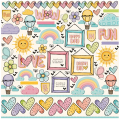 Folha para Scrapbook In The Heart - Coleção Colorful - Goodies - PP338