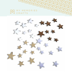 Kit de Estrelas Adesivadas - My Memories Crafts - Coleção My Star - 36 peças - MMCMS 09 - comprar online