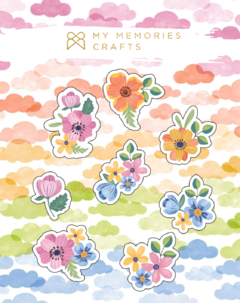 Coleção Minhas Cores - Kit de Flores Chipboard - My Memories - MMCMCS-13