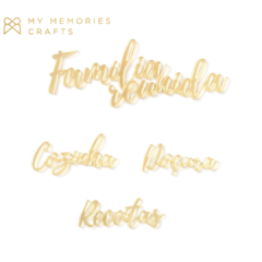 Kit de Palavras Douradas em Acrílico My Memories Crafts - Coleção My Kitchen - MMCMK-10
