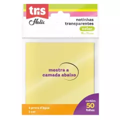 Notinhas Autoadesivas Transparentes Color - 50 Folhas - Tris Holic - 609584