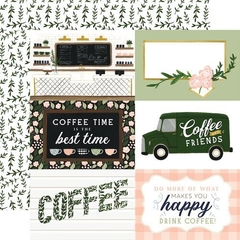 Folha para Scrapbook - Echo Park - Coleção Coffee And Friends - 6X4 Journaling Cards - CF230005