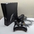 console xbox 360 slim com cabos e controle funcionando