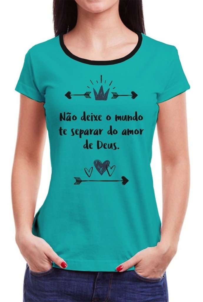 Camiseta Blusinha Feminina Frases Biblicas Deus Gospel Roupa