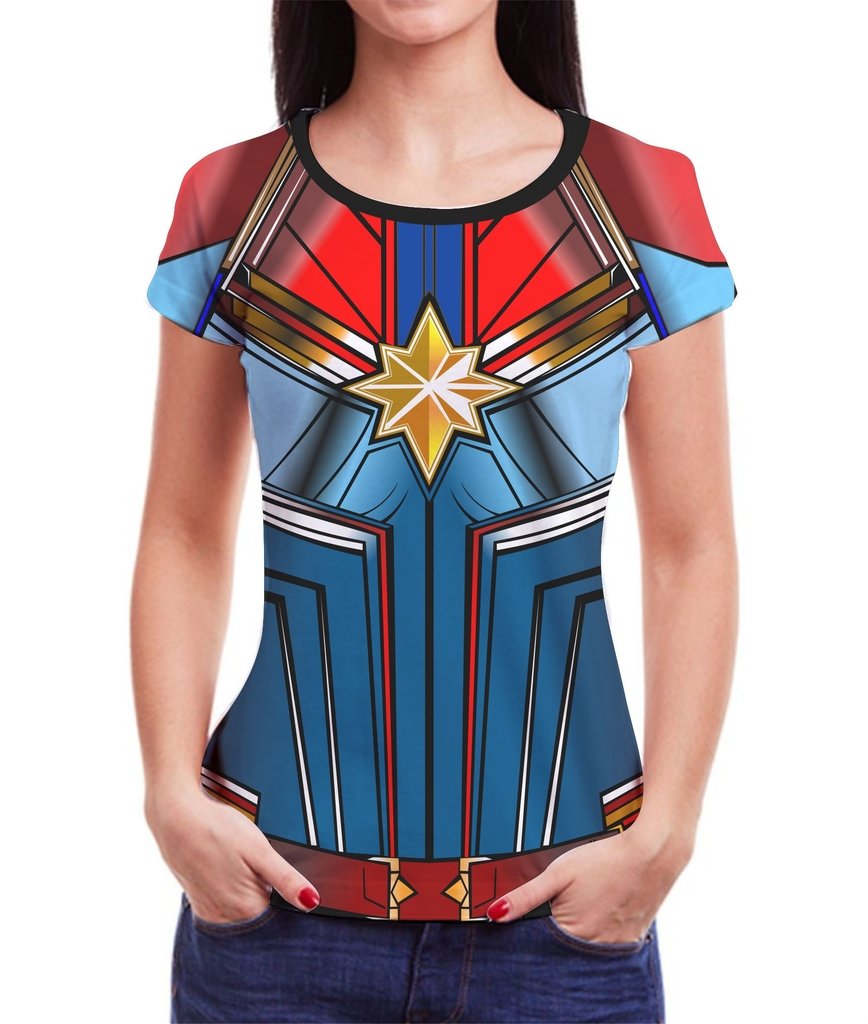 Camiseta Camisa Feminina Roupas Super Herois Blusa Marvel 3d