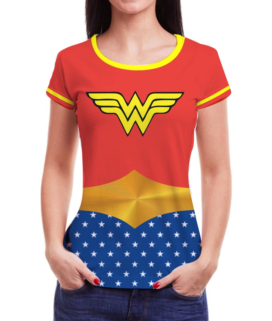 Camiseta Heróis PLUS SIZE Feminina Roupas Super Blusa