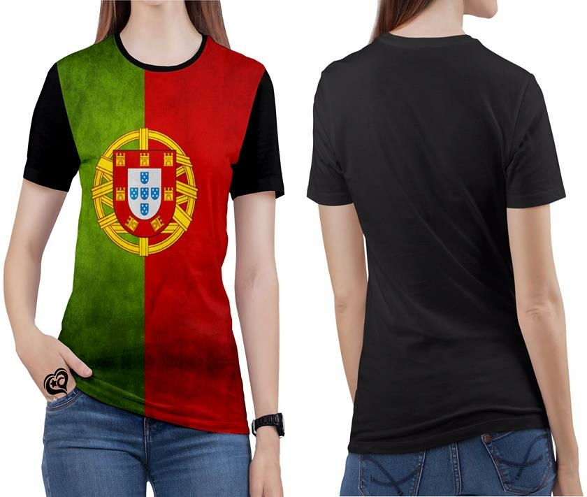 Camiseta Bandeira Portugal Feminina blusa