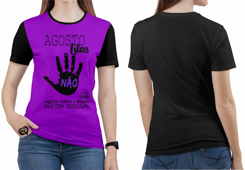 1 Camiseta Agosto Lilás Campanha Contra Violência da Mulher - W3artestampa  - Camiseta Feminina - Magazine Luiza