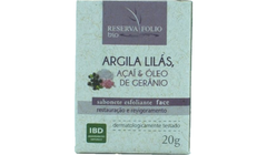 Mini Sabonete Esfoliante Facial Reserva Folio de Argila Lilás, Açaí e Óleo de Gerânio - 20g