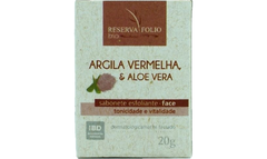 Mini Sabonete Esfoliante Facial Reserva Folio de Argila Vermelha e Aloe Vera - 20g