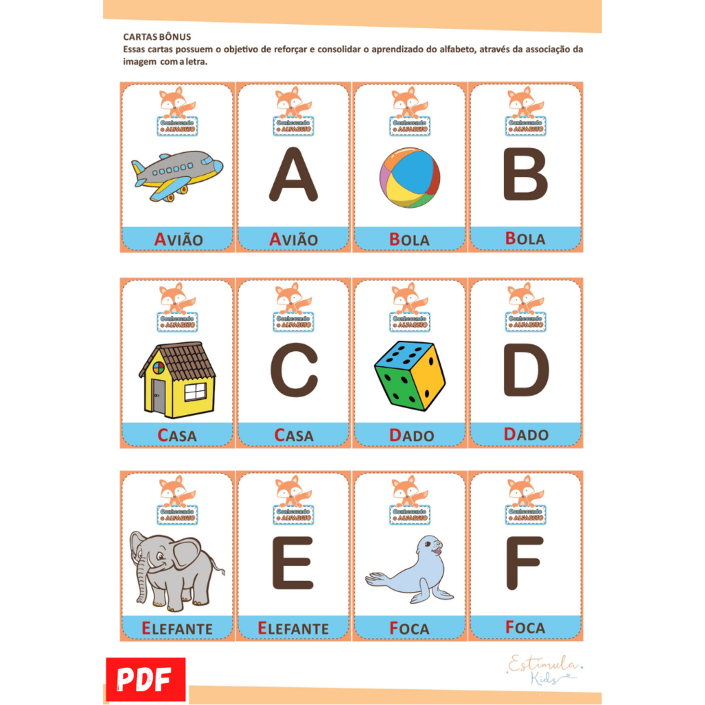 Jogo da Memória Educativo Letras e Figuras Alfabeto Infantil