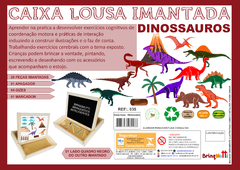 Caixa Lousa Imantada - Dinossauros - Estimula Kids: Brinquedos educativos que estimulam o desenvolvimento