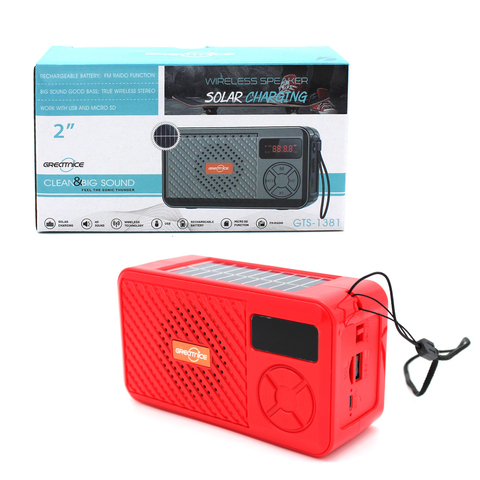 Radio Portatil con Panel Solar y Bluetooth GTS-1381