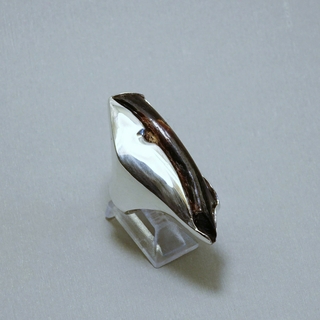 Anillo, Plata y Coral Negro