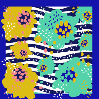 Pañuelo Rayas Azules, 70 x 70 cm