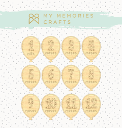 Balão de Mêsversário em Madeira - My Memories Crafts - Coleção Meu Tesouro - MMCMTE-12