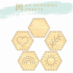 Kit de Madeiras para Bordar com 5 elementos - My Memories Crafts - Coleção Minhas Estações - MMCMES-10