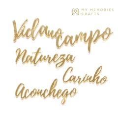 Kit de Palavras Douradas em Acrílico - MMC - Coleção My Country Life - MMCMCM-10