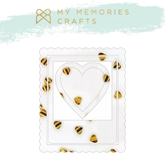 Molduras em Acrílico com Corações Dourados - My Memories Crafts - Coleção My Love - MMCMLV-11