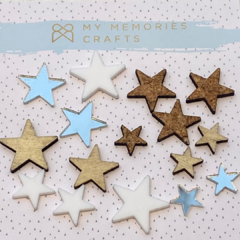Kit de Estrelas Adesivadas - Coleção Minhas Memórias de Natal - My Memories Crafts - MMCMMN-12