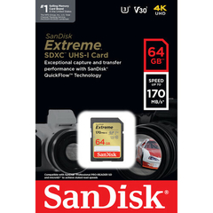 Cartao de Memoria Sandisk Extreme 64Gb 170mbs na internet