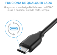 Cabo Anker PowerLine USB-C para USB 3.0 | 0,9 metros Preto - comprar online