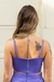 top faixa violeta com alcinha fina aral detalhe costas