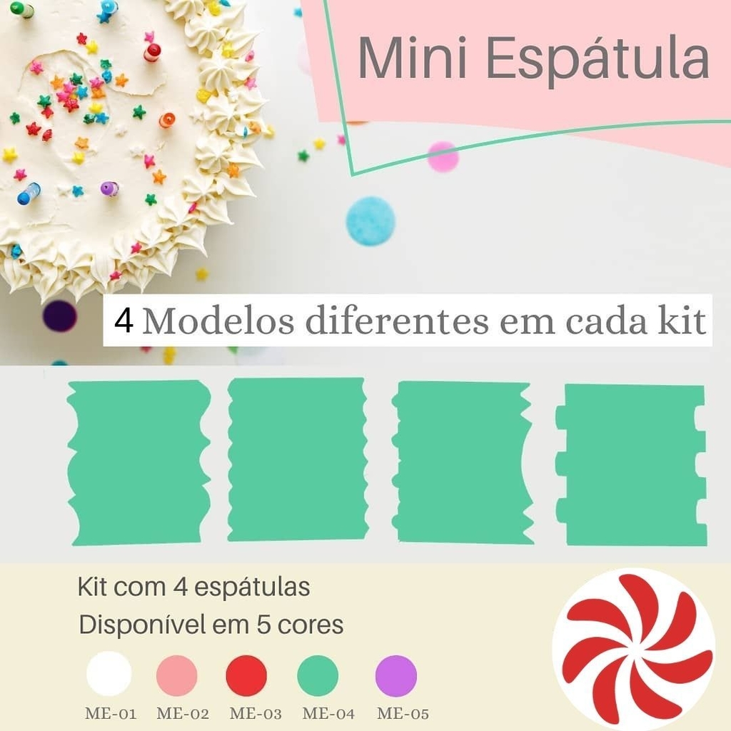 KIT COM 04 MINI ESPATULAS DECORATIVAS