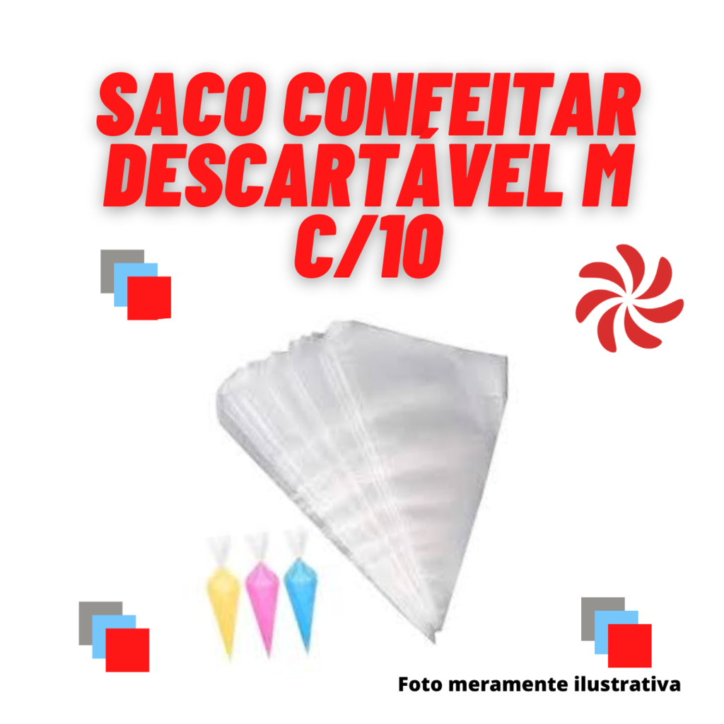 KIT SACOS DE CONFEITAR DESCARTÁVEIS C/10 (M)