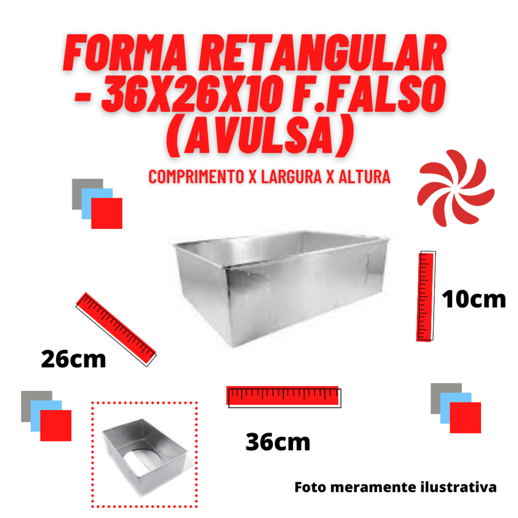 FORMA RETANGULAR F.FALSO 10CM - 36X26X10