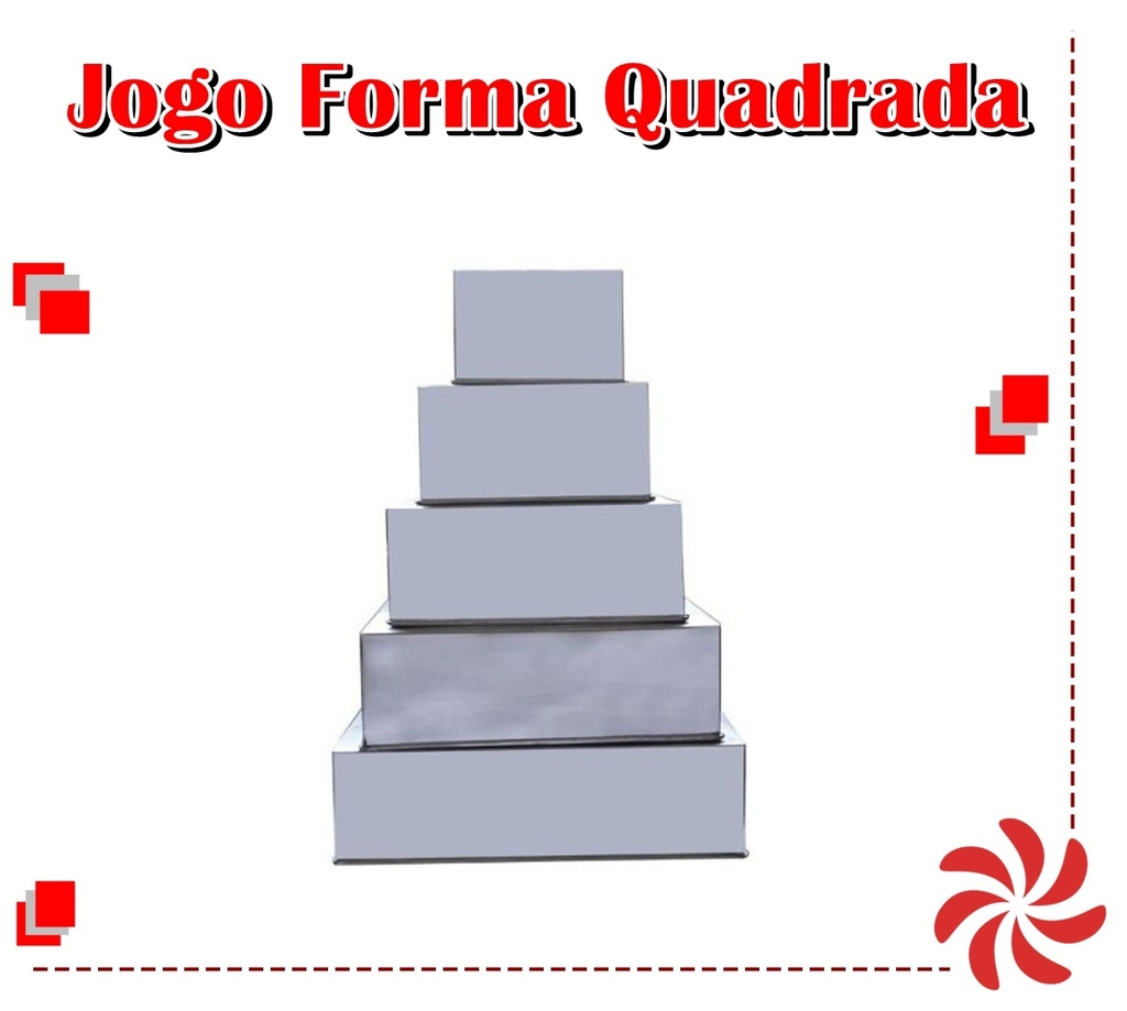 Jogo De Forma De Bolo Quadrada Alta 10 Cm - 5 Peças em Promoção na