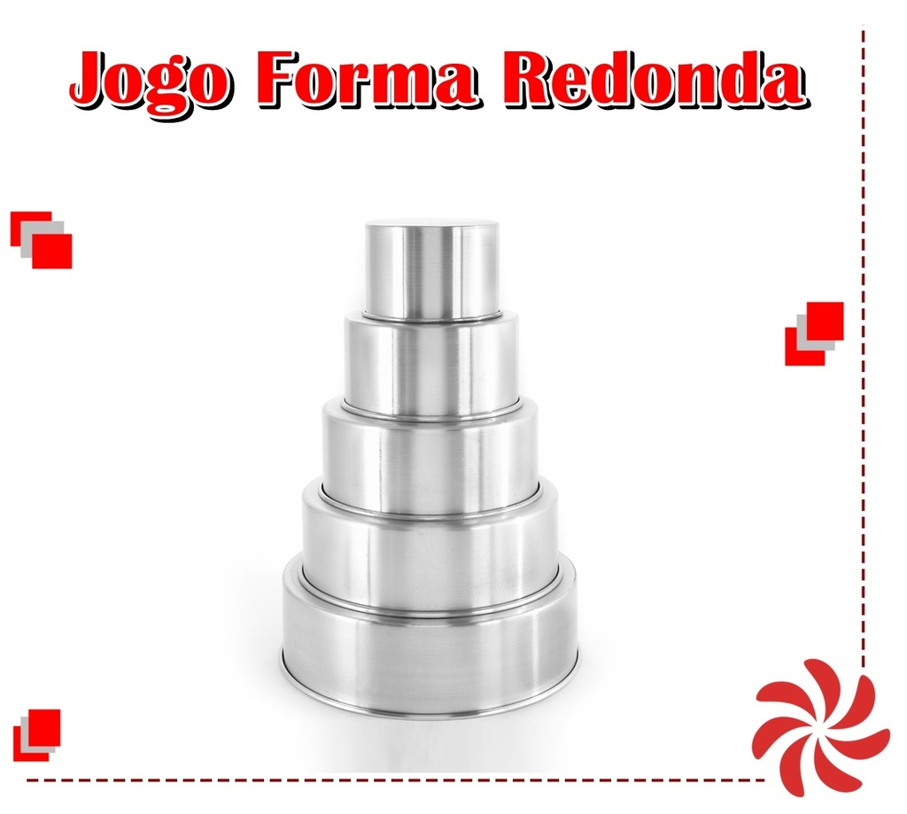 JOGO DE FORMA REDONDA C/5 - 10CM DE ALTURA - x15 x20 x25 x30 x35