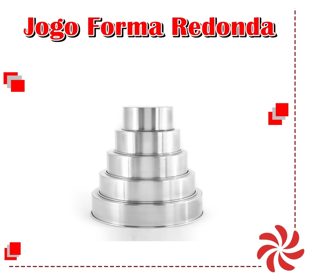 JOGO DE FORMA REDONDA C/5 - 5CM DE ALTURA - x15 x20 x25 x30 x35