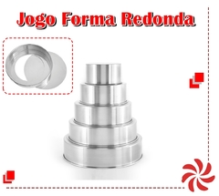 JOGO DE FORMA REDONDA C/5 F. FALSO - 8 CM DE ALTURA - x15 x20 x25 x30 x35