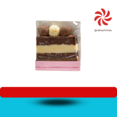 EMBALAGEM SLICE CAKE BOLO FATIA - ROSA AMORA C/05