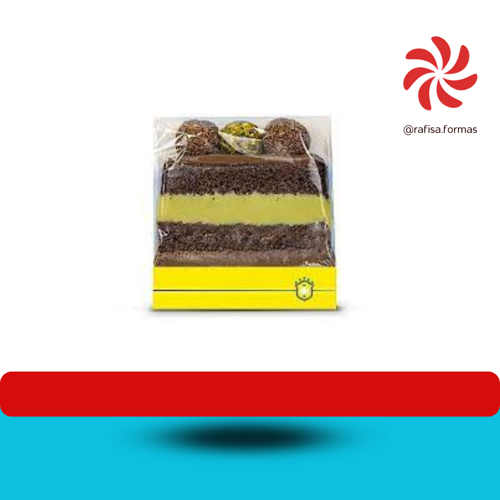 EMBALAGEM SLICE CAKE BOLO FATIA - BRASÃO AMARELO C/05