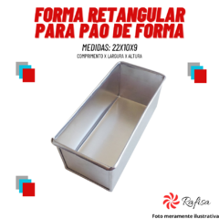 FORMA RETANGULAR PÃO DE FORMA S/ TAMPA - 22X10X9