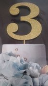 TOPO DE BOLO NUMEROS MDF GLITTER DOURADO - FORMAS E ACESSÓRIOS PARA CONFEITARIA - RAFISA FORMAS