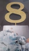 TOPO DE BOLO NUMEROS MDF GLITTER DOURADO na internet